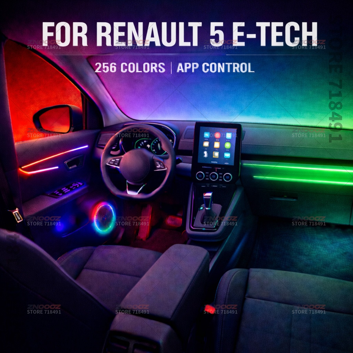 Tech Accessories Renault - 22in1 RGB سيارة الداخلية الاكريليك سيارة