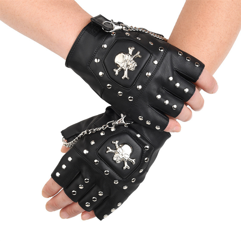 Tech Wear Accessories - الجمجمة برشام قفازات الشارع الرقص الرجال