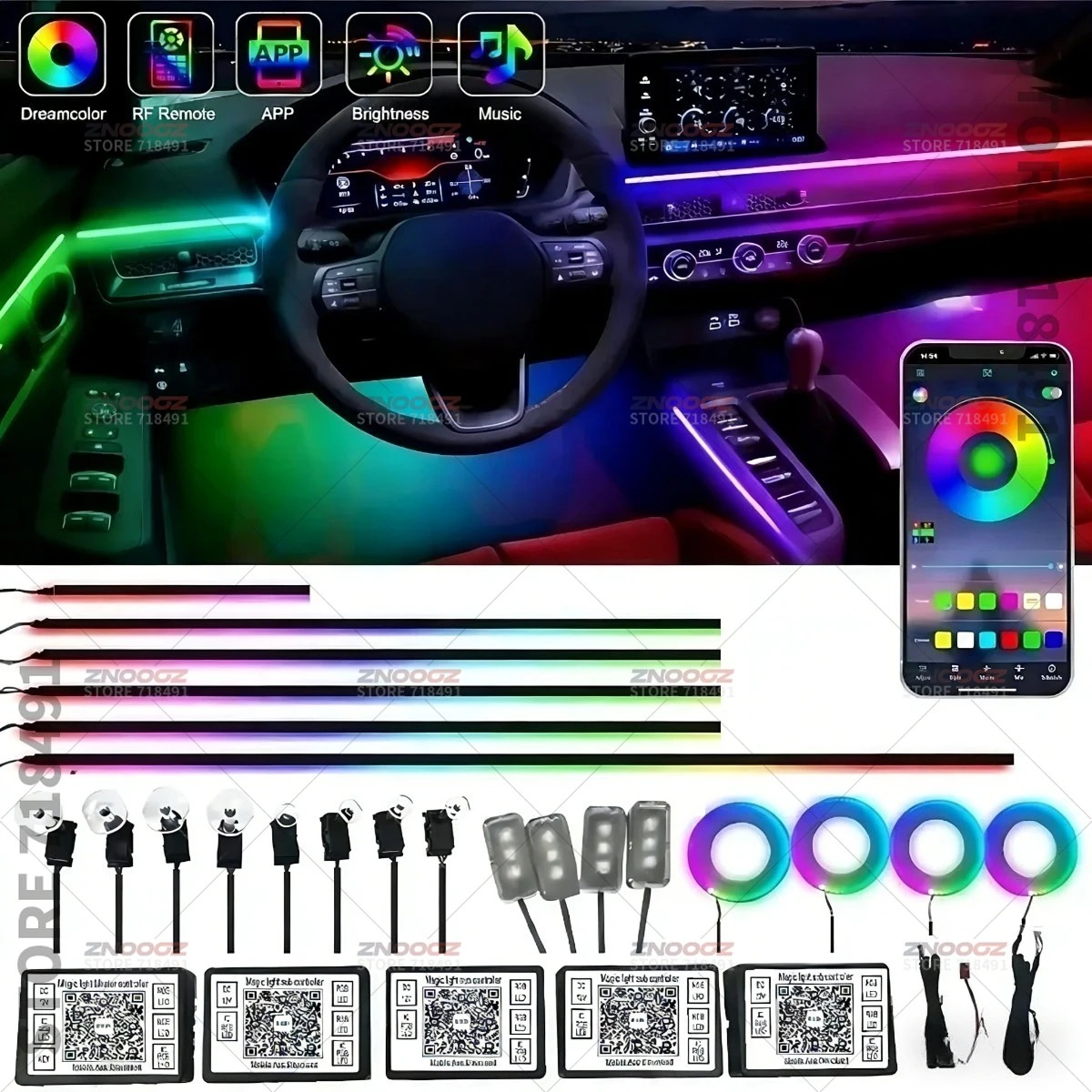 22in1 RGB سيارة الداخلية الاكر - مراجعة Tech Accessories Renault وسعره