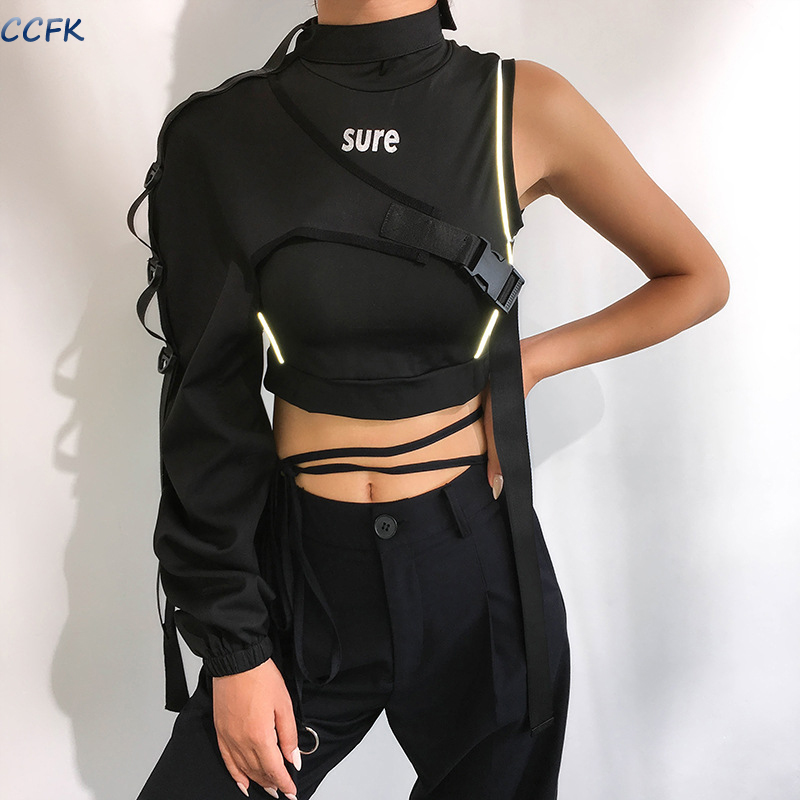 Y2k ملابس علوي نسائية عاكسة جم - مراجعة Tech Wear Accessories وسعره